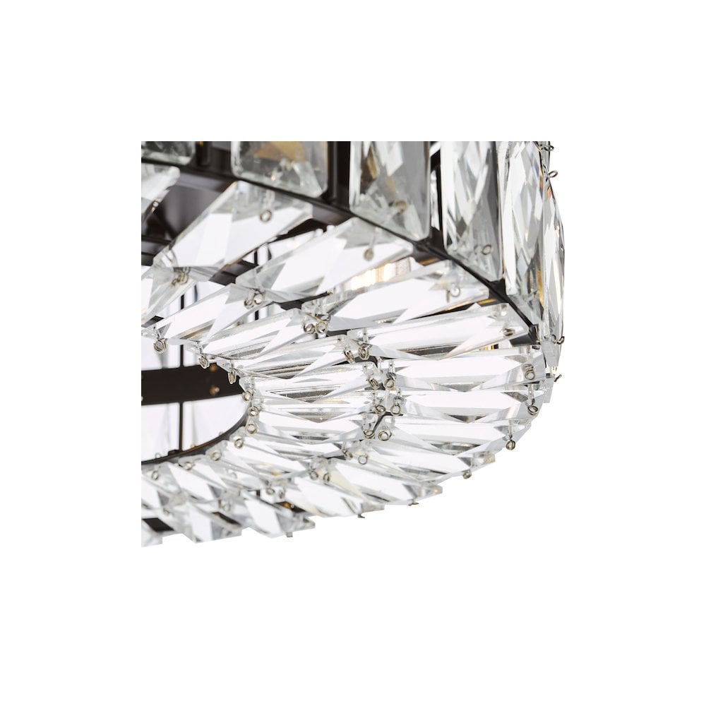 REL0422 Relena 4 Light Flush Matt Black and Crystal