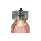 RHU0103 Rhubarb Pendant Pink and Green Ribbed Glass