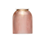 RHU0103 Rhubarb Pendant Pink and Green Ribbed Glass