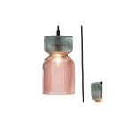 RHU0303 Rhubarb 3 Light Cluster Pendant Pink and Green Ribbed Glass