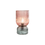 RHU4203 Rhubarb Table Lamp Pink and Green Ribbed Glass