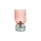 RHU4203 Rhubarb Table Lamp Pink and Green Ribbed Glass
