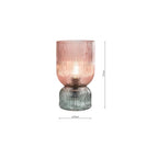RHU4203 Rhubarb Table Lamp Pink and Green Ribbed Glass