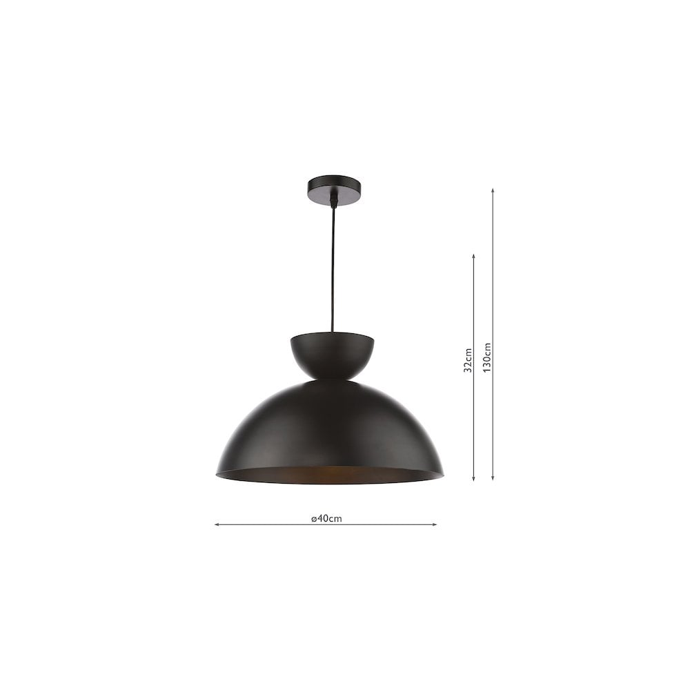 RIY8622 Riya Small Pendant Matt Black
