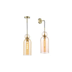 TAO0106 Tao Pendant Brushed Bronze and Amber Glass (S)