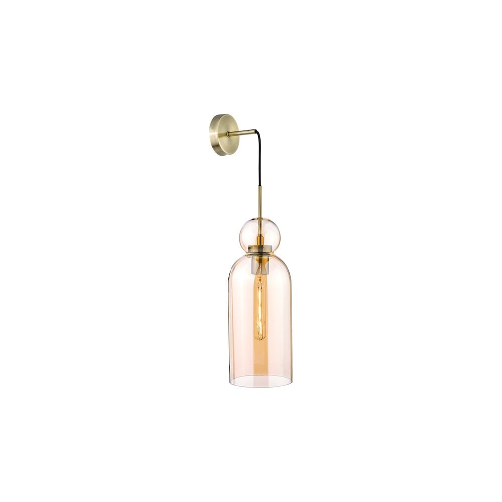 TAO0106 Tao Pendant Brushed Bronze and Amber Glass