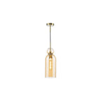 TAO0106 Tao Pendant Brushed Bronze and Amber Glass