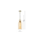 TAO0106 Tao Pendant Brushed Bronze and Amber Glass