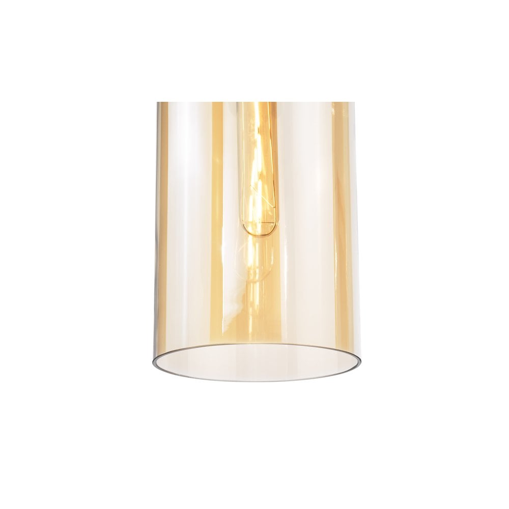 TAO0106 Tao Pendant Brushed Bronze and Amber Glass