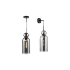 TAO0110 Tao Pendant Matt Black and Smoked Glass