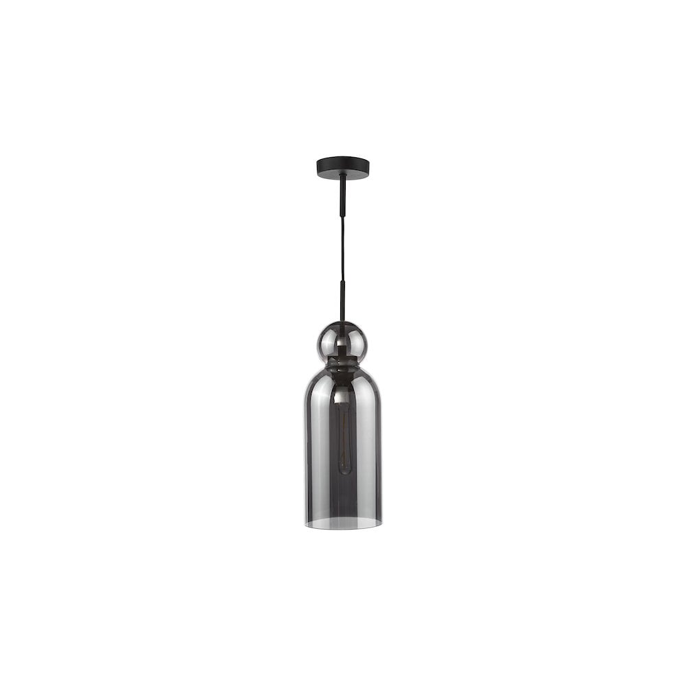 TAO0110 Tao Pendant Matt Black and Smoked Glass