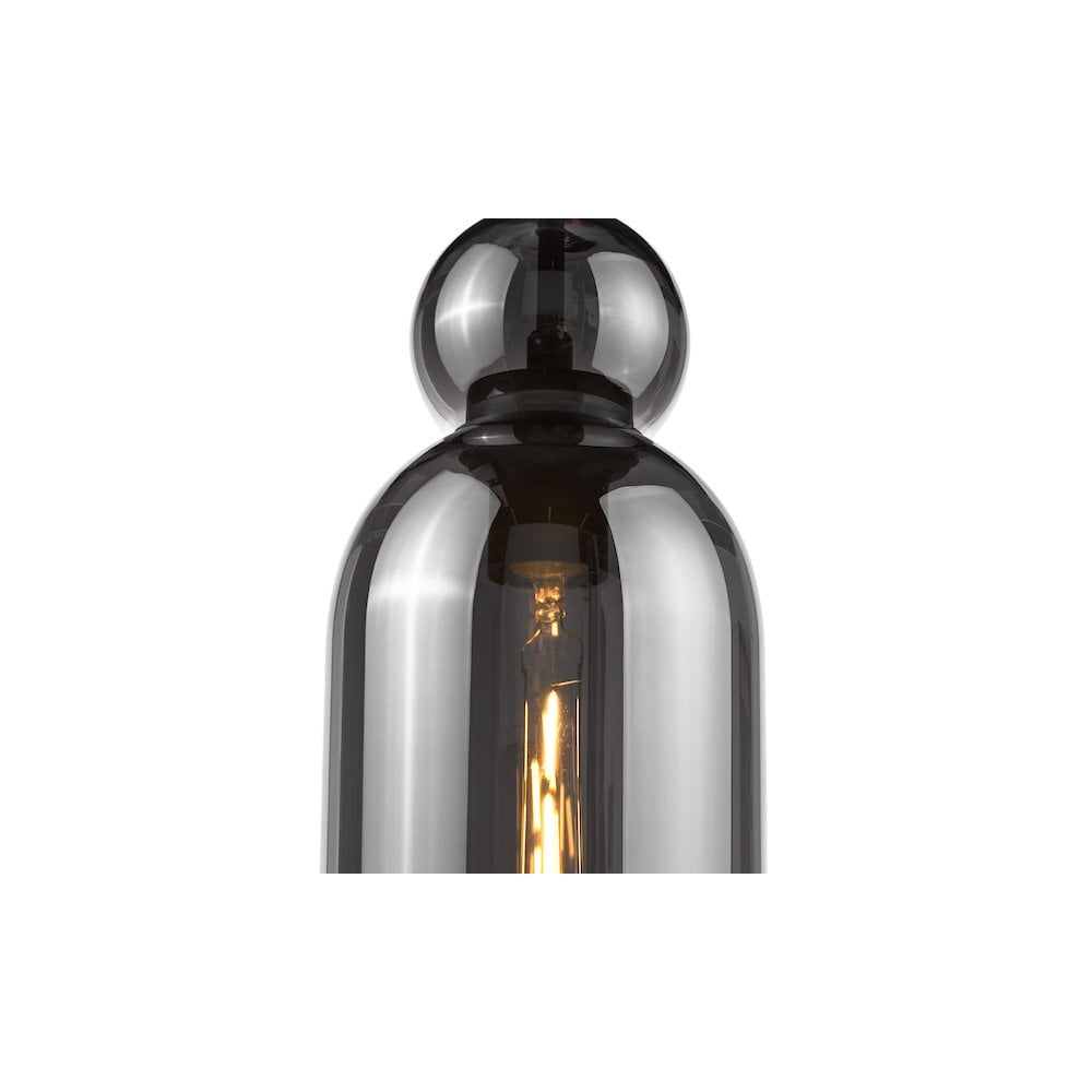 TAO0110 Tao Pendant Matt Black and Smoked Glass
