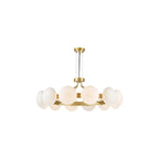 TAU1235 Tauri 12 Light Pendant Matt Gold and Opal Glass