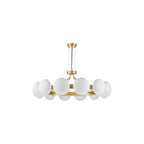 TAU1235 Tauri 12 Light Pendant Matt Gold and Opal Glass