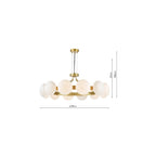 TAU1235 Tauri 12 Light Pendant Matt Gold and Opal Glass