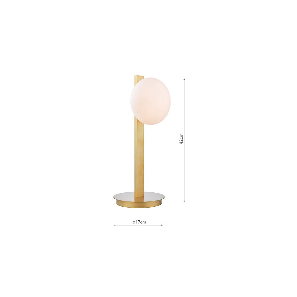 TAU4235 Tauri Table Lamp Matt Gold and Opal Glass
