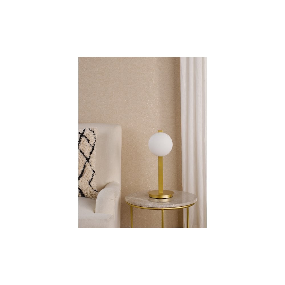 TAU4235 Tauri Table Lamp Matt Gold and Opal Glass