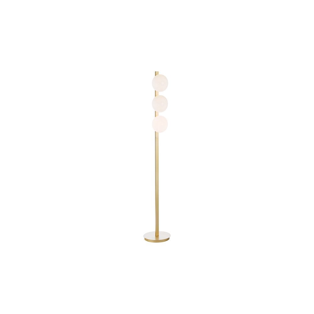 TAU4935 Tauri 3 Light Floor Lamp Matt Gold and Opal Glass