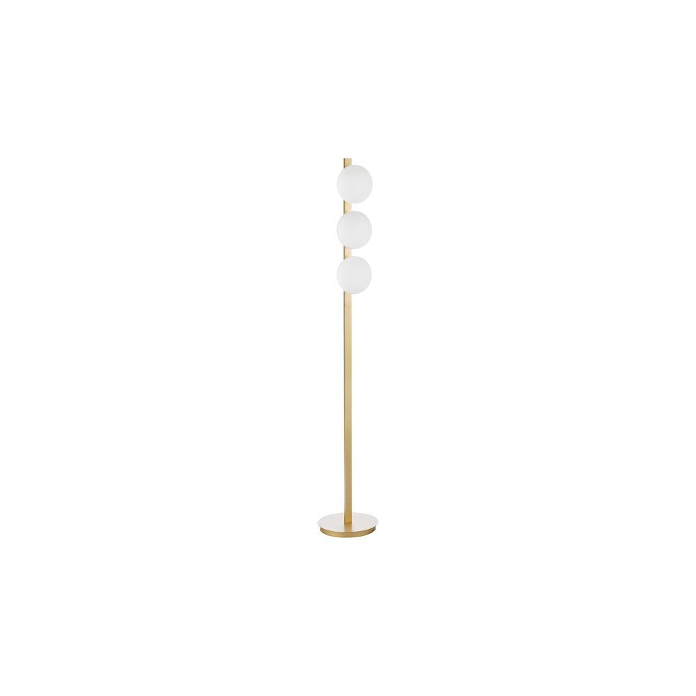 TAU4935 Tauri 3 Light Floor Lamp Matt Gold and Opal Glass