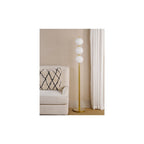 TAU4935 Tauri 3 Light Floor Lamp Matt Gold and Opal Glass
