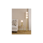 TAU4935 Tauri 3 Light Floor Lamp Matt Gold and Opal Glass