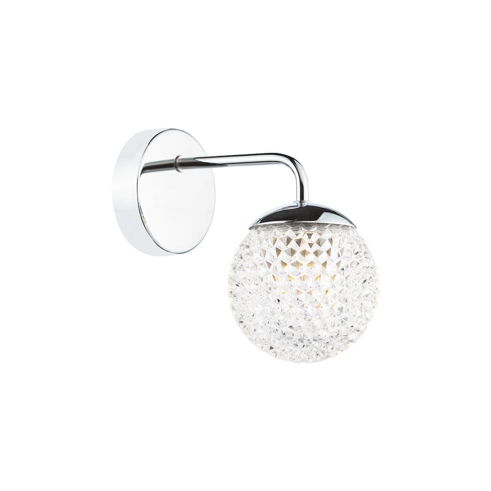 TEV0750 Teva Bathroom Wall Light Polished Chrome and Faceted Acrylic IP44