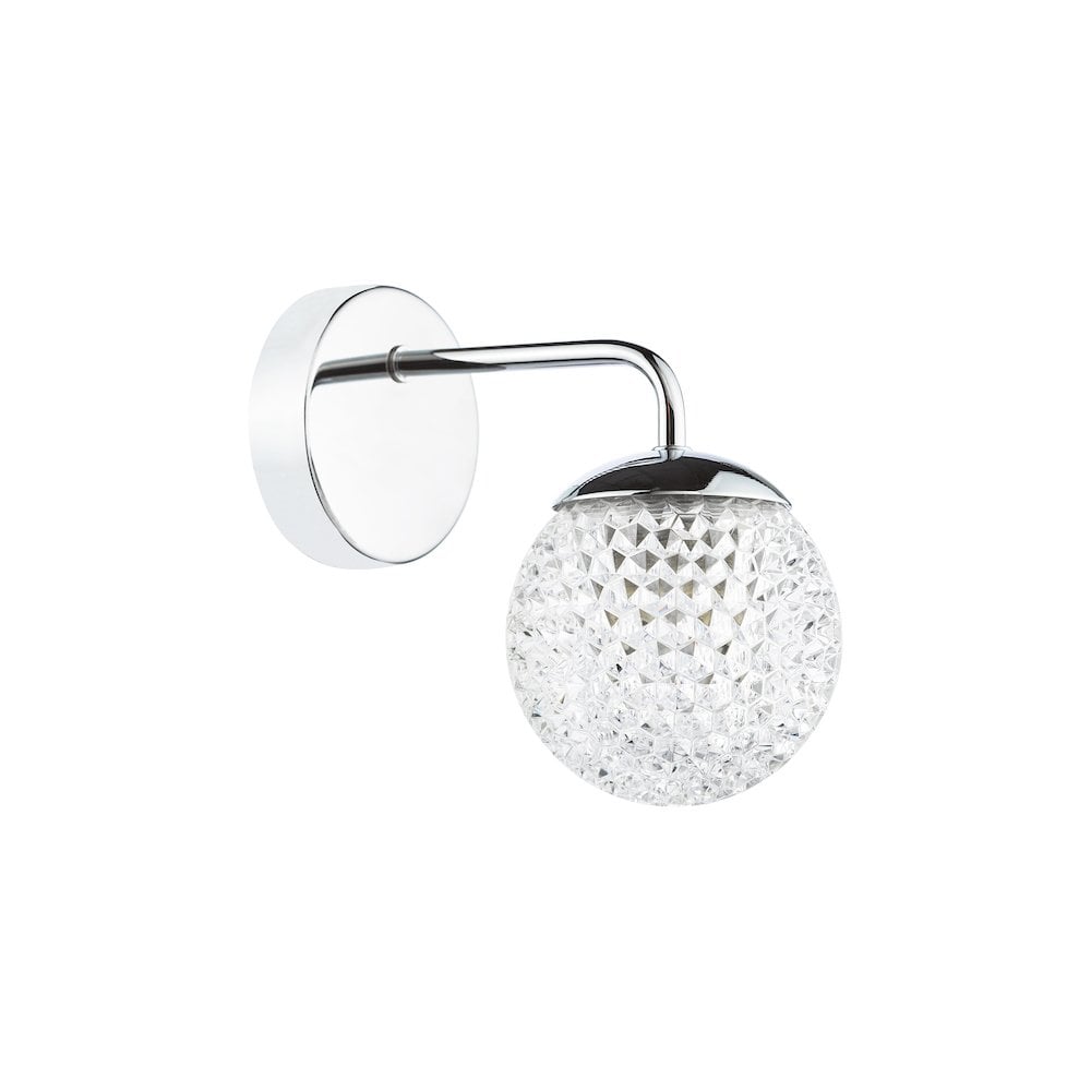 TEV0750 Teva Bathroom Wall Light Polished Chrome and Faceted Acrylic IP44