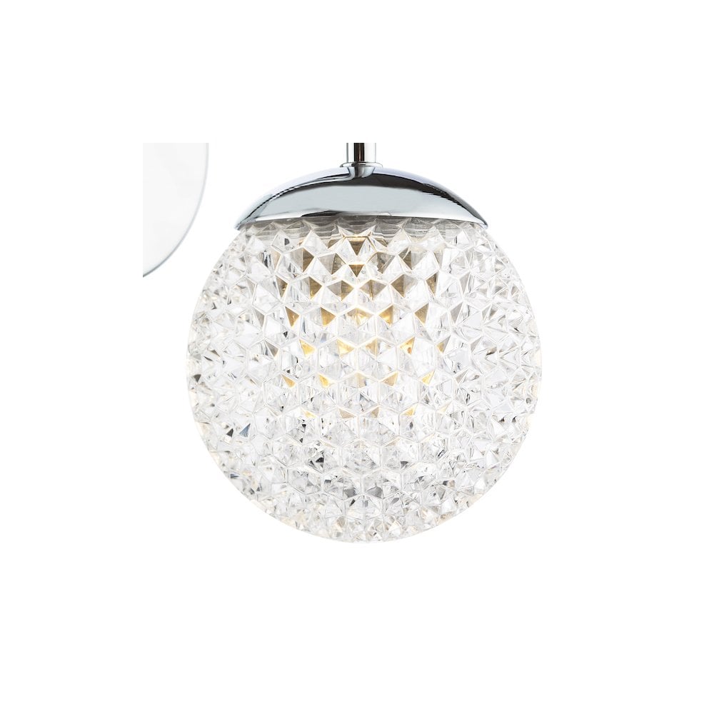 TEV0750 Teva Bathroom Wall Light Polished Chrome and Faceted Acrylic IP44