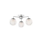 TEV5350 Teva Bathroom 3 Light Semi-Flush Polished Chrome and Faceted Acrylic IP44
