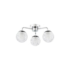 TEV5350 Teva Bathroom 3 Light Semi-Flush Polished Chrome and Faceted Acrylic IP44