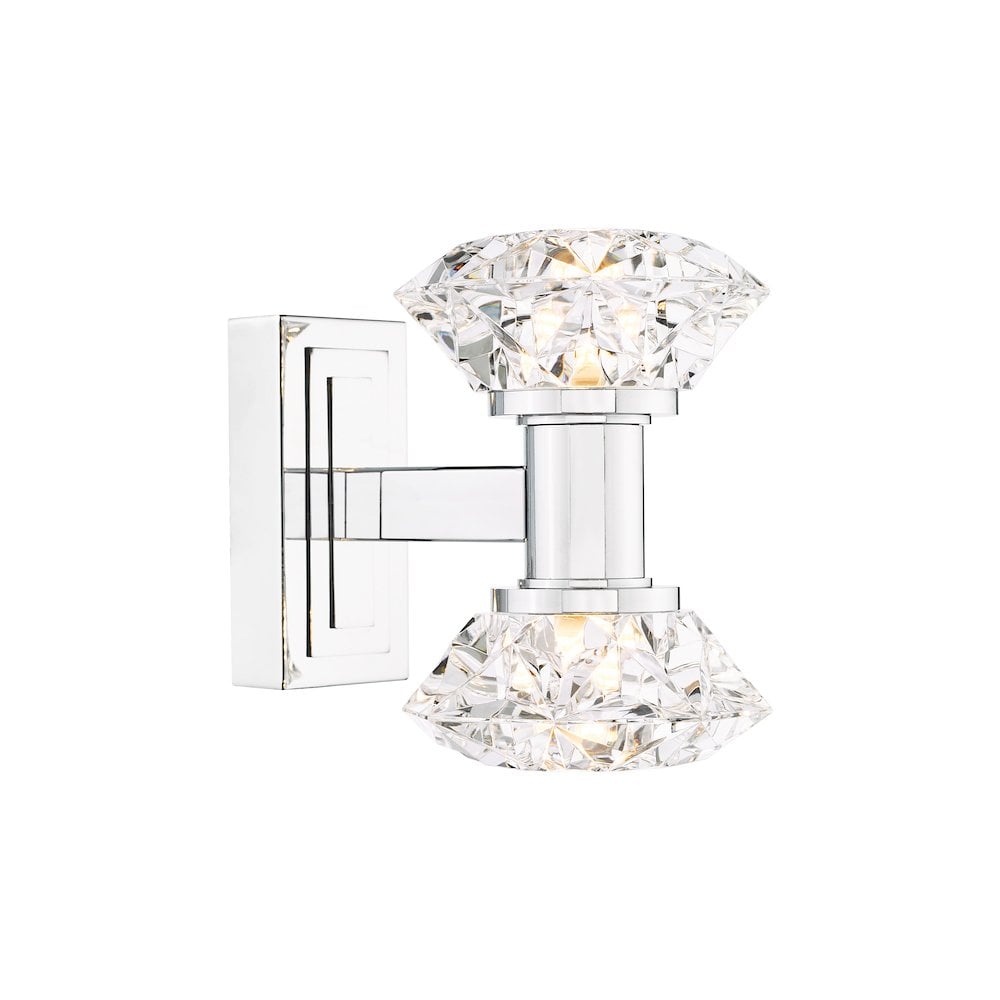 TIA0950 Tiana 2 Light Wall Light Polished Chrome and Faceted Acrylic
