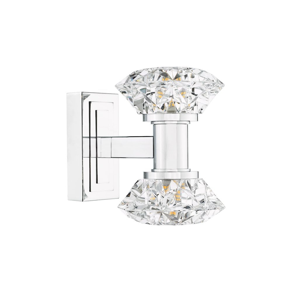 TIA0950 Tiana 2 Light Wall Light Polished Chrome and Faceted Acrylic