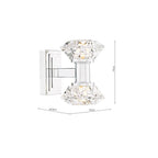 TIA0950 Tiana 2 Light Wall Light Polished Chrome and Faceted Acrylic