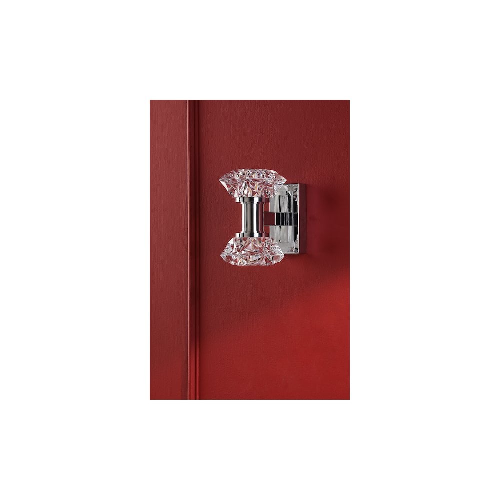 TIA0950 Tiana 2 Light Wall Light Polished Chrome and Faceted Acrylic