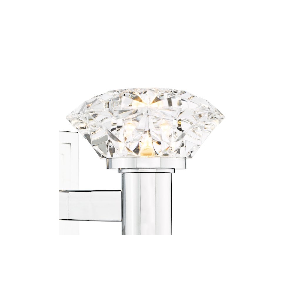 TIA0950 Tiana 2 Light Wall Light Polished Chrome and Faceted Acrylic