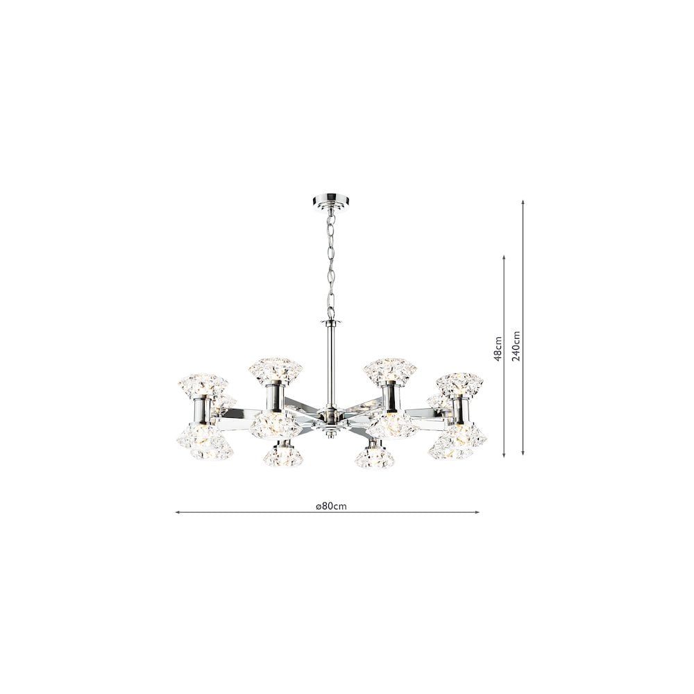 TIA1650 Tiana 16 Light Armed Pendant Polished Chrome
