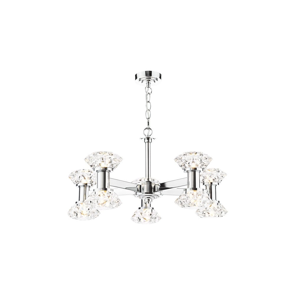 TIA2350 Tiana 10 Light Armed Pendant Polished Chrome
