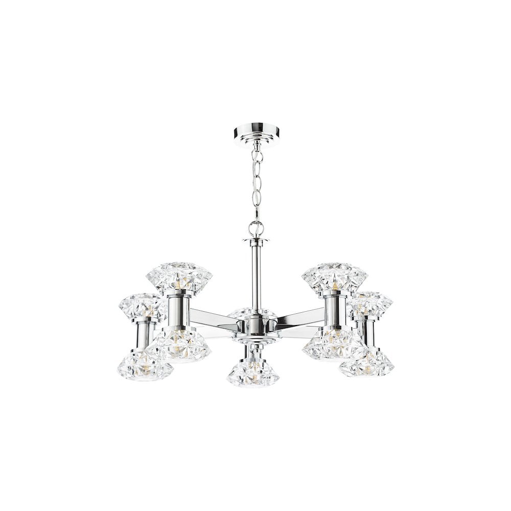 TIA2350 Tiana 10 Light Armed Pendant Polished Chrome