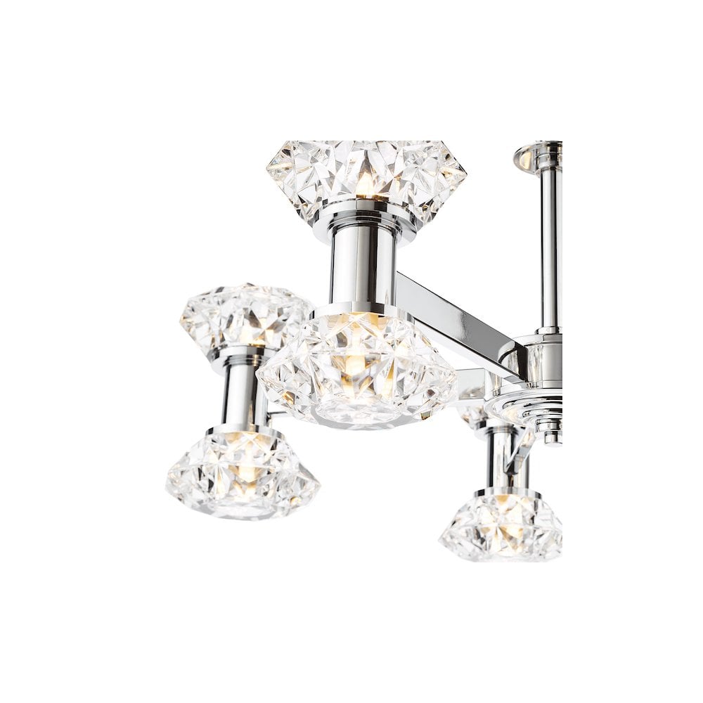 TIA2350 Tiana 10 Light Armed Pendant Polished Chrome
