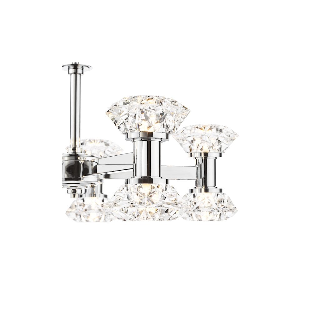 TIA2350 Tiana 10 Light Armed Pendant Polished Chrome