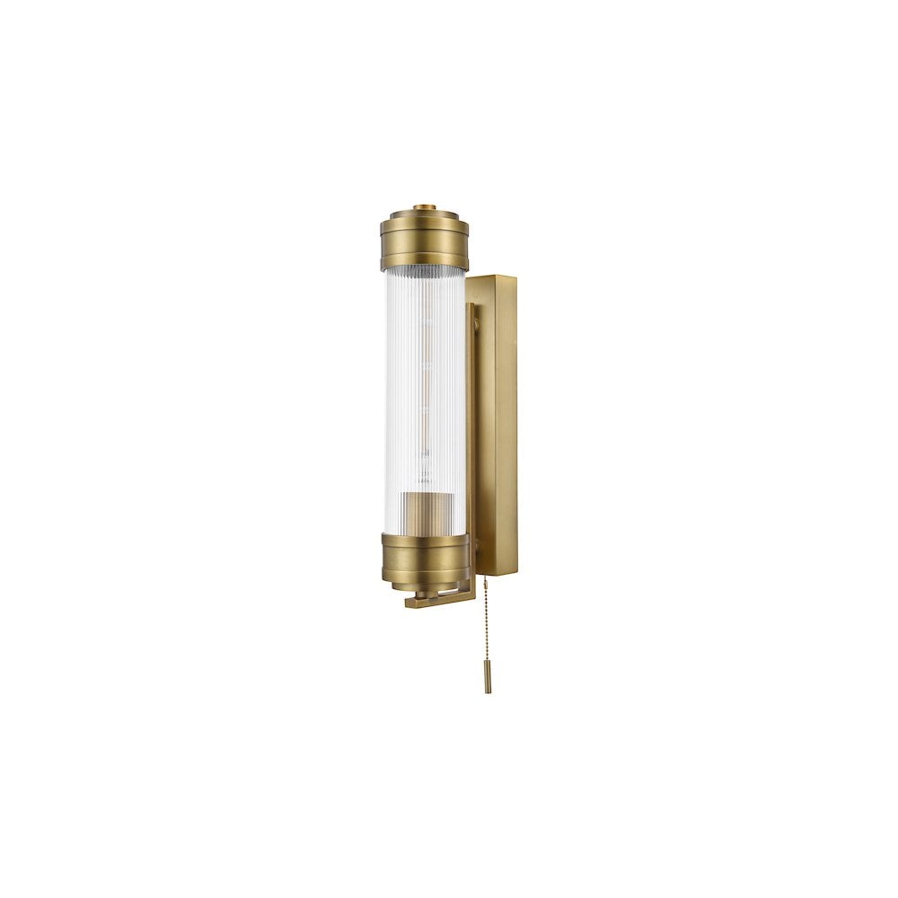 TOM0763 Tommaso Bathroom Wall Light Antique Bronze and Ribbed Glass IP44 (S)
