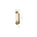 TOM0763 Tommaso Bathroom Wall Light Antique Bronze and Ribbed Glass IP44 (S)