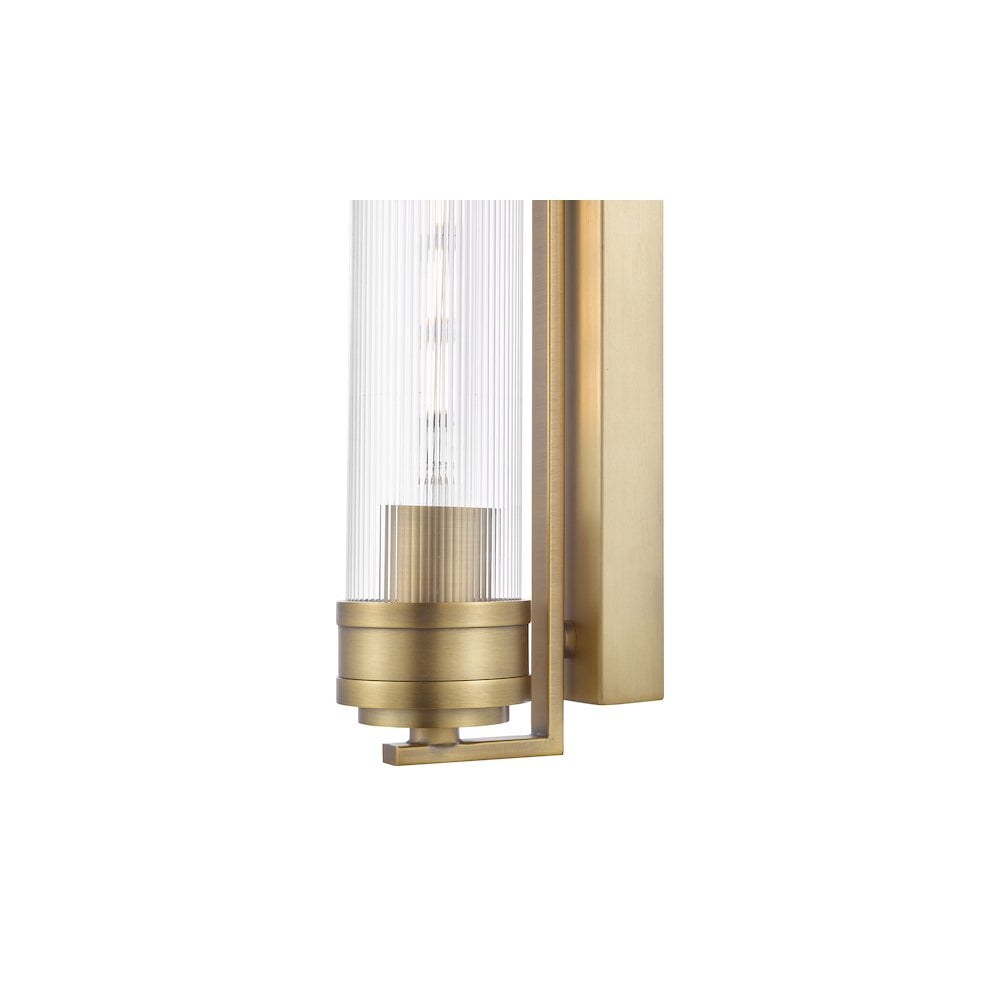 TOM0763 Tommaso Bathroom Wall Light Antique Bronze and Ribbed Glass IP44 (S)