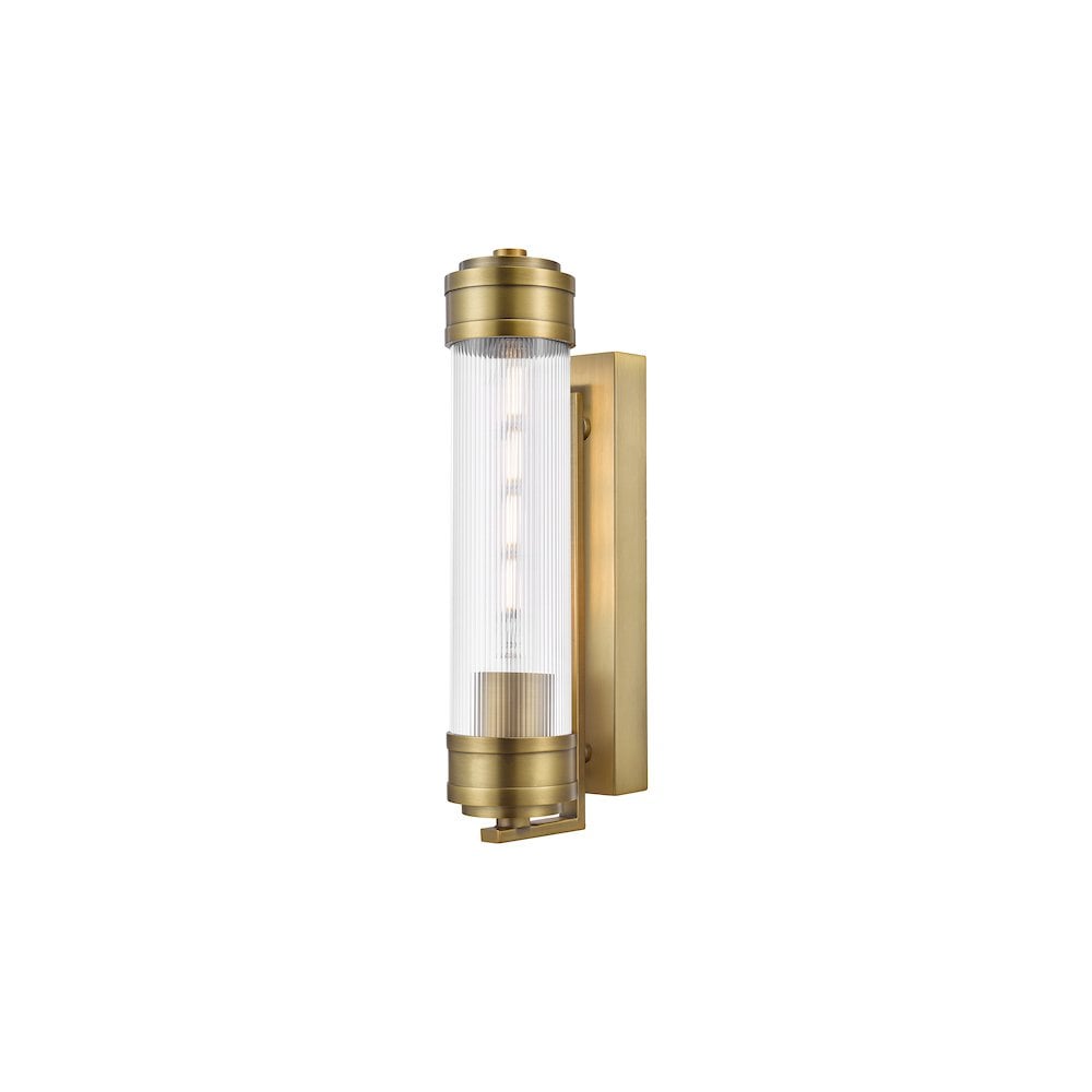 TOM0763 Tommaso Bathroom Wall Light Antique Bronze and Ribbed Glass IP44 (S)