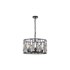 ZOE0522 Zoelle 5 Light Pendant Matt Black and Crystal