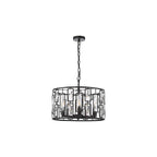ZOE0522 Zoelle 5 Light Pendant Matt Black and Crystal