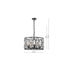 ZOE0522 Zoelle 5 Light Pendant Matt Black and Crystal