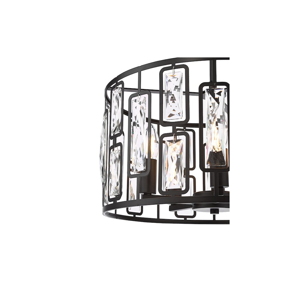 ZOE0522 Zoelle 5 Light Pendant Matt Black and Crystal