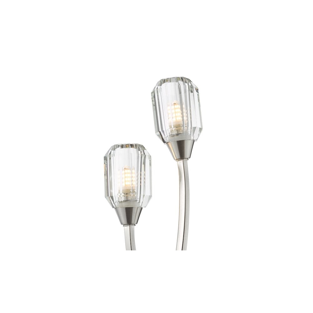 ZON0938 Zonda 2 Light Wall Light Brushed Nickel and Crystal