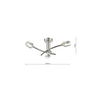 ZON5338 Zonda 3 Light Semi-Flush Brushed Nickel and Crystal